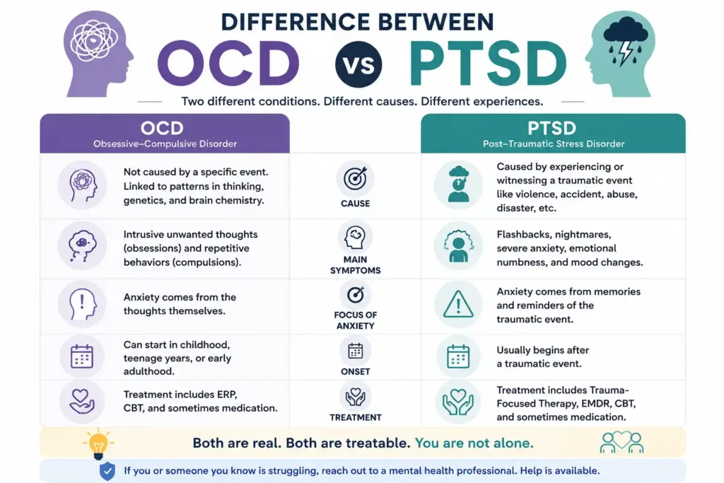 Key The Difference Between OCD and PTSD